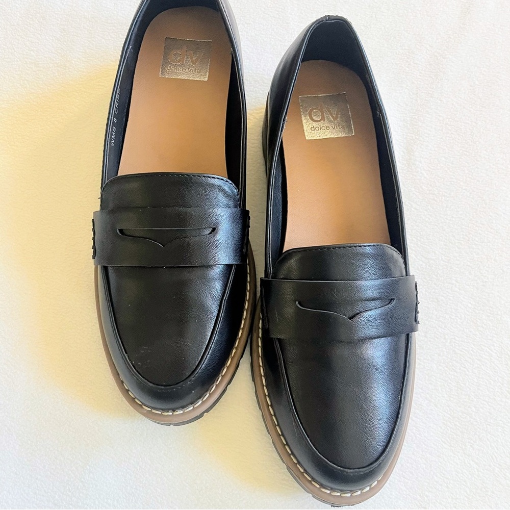 Dolce Vita Black Leather Penny Loafers
